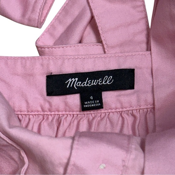 Madewell Pink Button Down Fleur Bow Back Midi Dress Womens US 4 - Picture 5 of 9